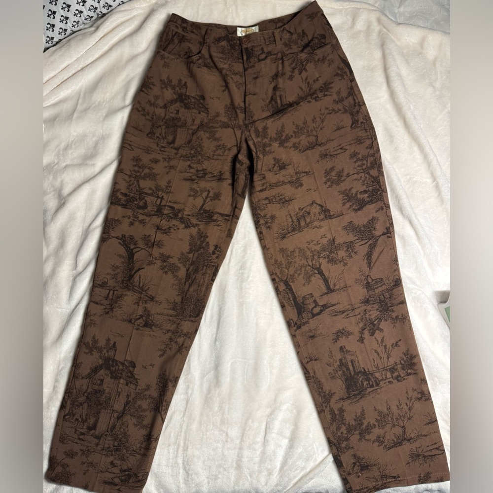 Talbot Petite Vintage Stretch Jeans Small Cabins & Flower Trees